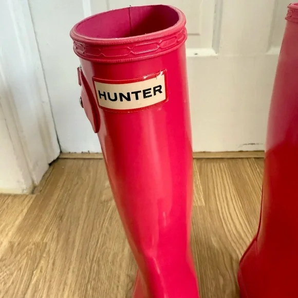 Hunter Tall Rain Boots Big Kids Fuchsia - Picture 2 of 8